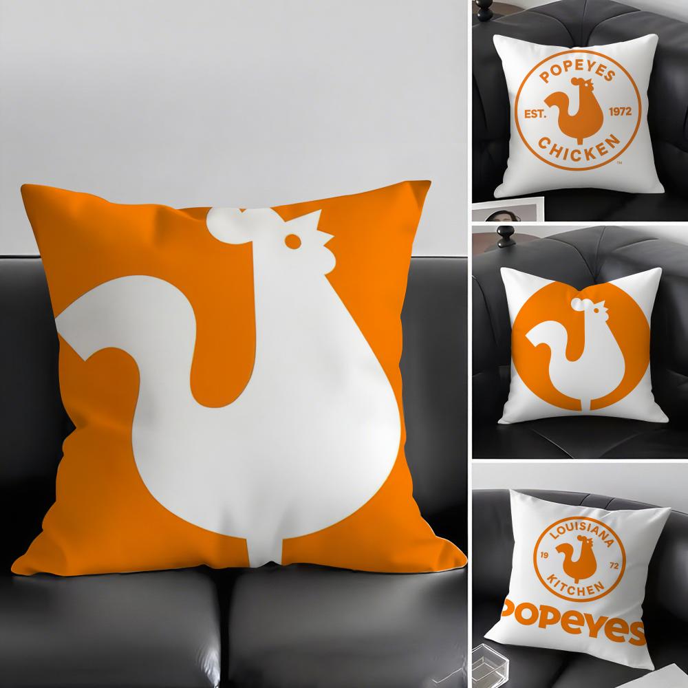 Fried Chicken PPopeyeS Cushion Cover Elegant Comfort Pillowcase Sofa Bed Doublesided Printed Invisible Zipper Home Decor