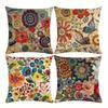 1Pc Linen Mexican Elements Flower Blend Throw Pillow Case Butterflies Flowers Cushion Cover Home Decor Pillowcase
