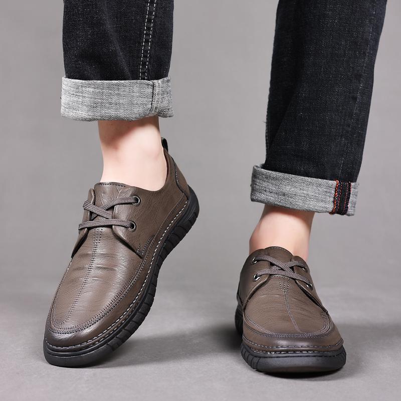 Мужская обувь из натуральной кожи, роскошные повседневные деловые мокасины, кроссовки для мужчин, тенденции 2024 года, удобная обувь для общественного отдыха