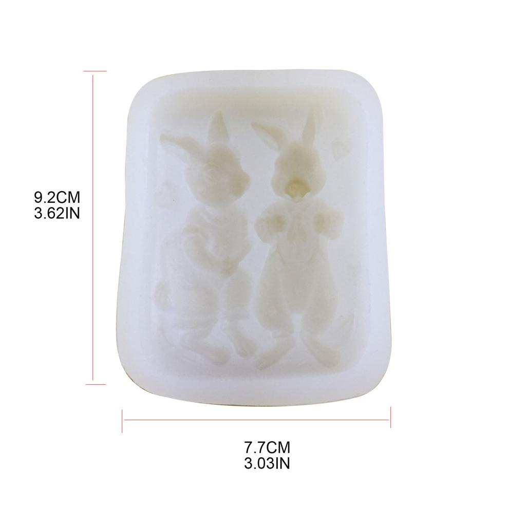 Силиконовая форма для кролика, пара кроликов, праздничная форма для помадки, сделай сам, свеча, пластырь-мыло, эпоксидная форма, инструмент для изготовления рукоделия