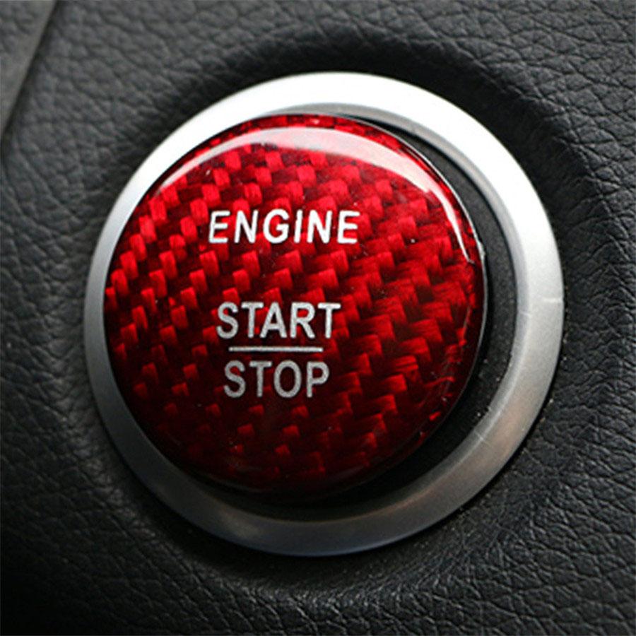 Наклейка-крышка на кнопку Start-Stop двигателя из углеродного волокна для Mercedes-Benz C-Class GLC C200l