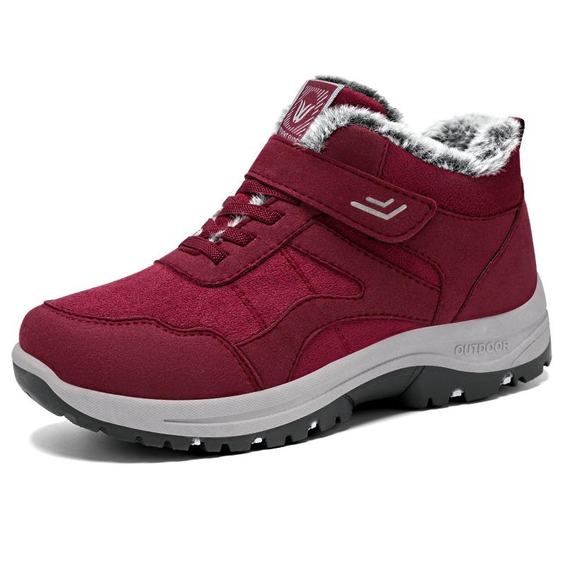 Cotton Shoes, Snow Boots, Velcro Cotton Boots with Fleece and Thickened, Women's Boots, Versatile Ankle Boots