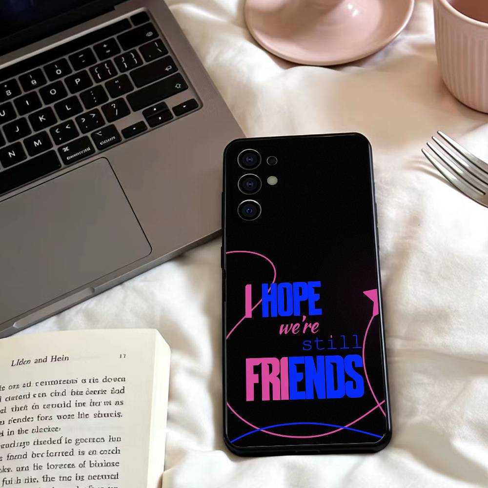 Флуоресцентный переливающийся узор для пары Чехол для телефона Для Samsung S25,24,23,22,30,21,10,9,Ultra,Plus,Lite,FE,4,5 G Мягкий черный чехол