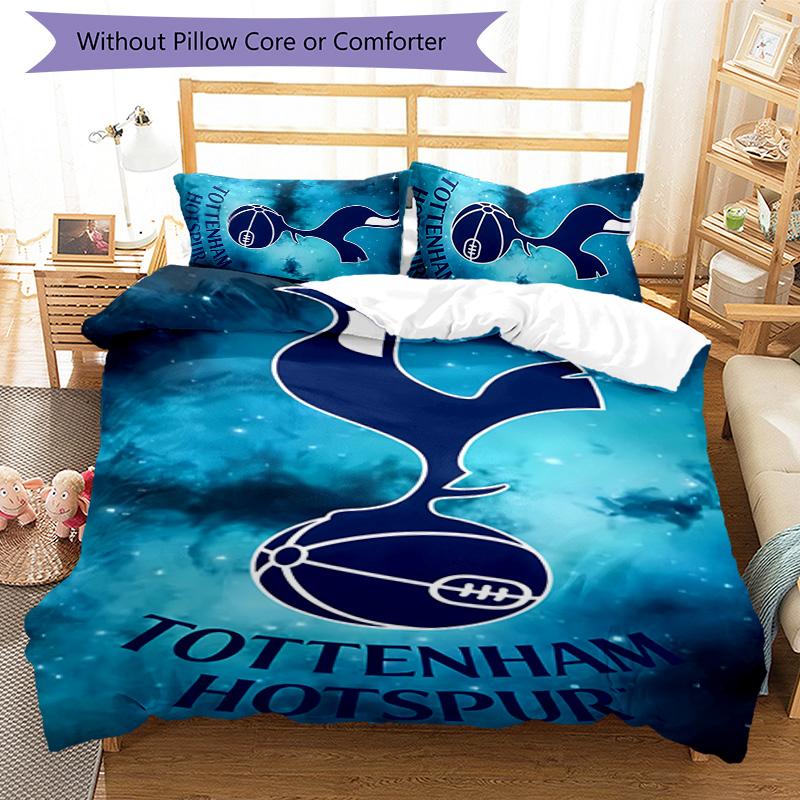 3pcs Tottenham Hotspur F pattern bedding set duvet cover set includes duvet cover &pillowcases,perfect all season bedroom decoration&gift