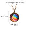 Planet Galaxy Zinc Zinc Alloy Double Side Universe Jewelry Double Side Pendant Clavicle Chain Necklaces