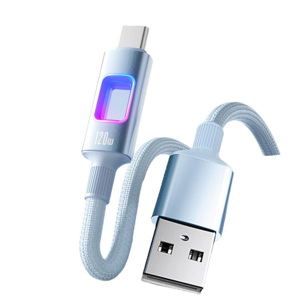 Светящийся Type-C кабель 120 Вт для Super Flash Charging: Совместимо с устройствами Apple, Huawei, Vivo, Oppo и Xiaomi