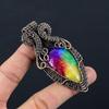 Rainbow Solar Quartz Gemstone Pure Copper Wire Wrapped Handmade Jewelry Pendant For Gift