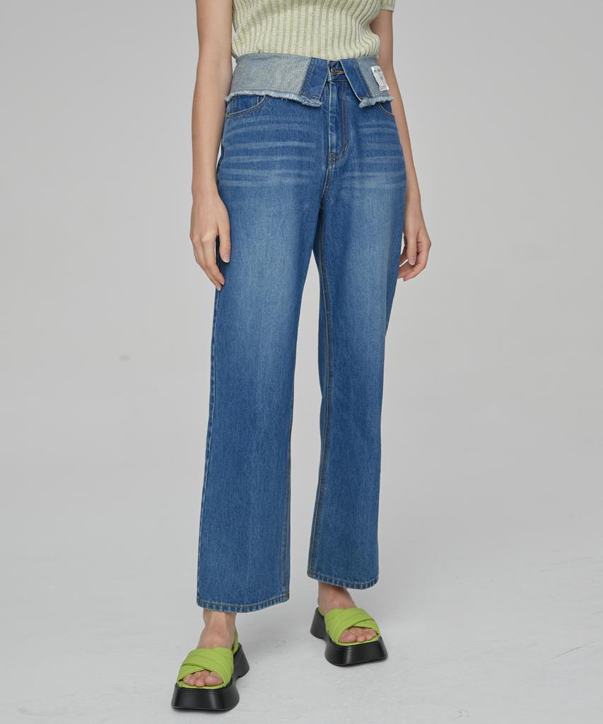 EN OR Foldover High-Rise Denim - Blue