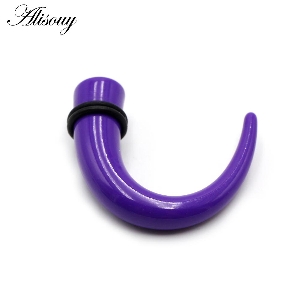 Alisouy 2 шт. 1,6 мм-11 мм акрил C Sahpe Buffalo Horn ушные манометры ушные конусы растягивающиеся заглушки туннельный расширитель ювелирные изделия для пирсинга