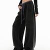 ICH MODE Women's Retro Plaid Patchwork Casual Pants