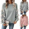 Women's Fashion Casual Sweet Loose Round Neck Bow Red Christmas Pullover Sweatshirt