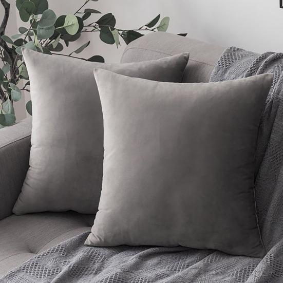 2 шт., высококачественные наволочки, против морщин, прочные, не выцветают, удобные, плюшевые, квадратные чехлы на подушки