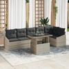 VidaXL 7-piece Garden Sofa Set with Cushions In Light Grey Poly Rattan 3357755