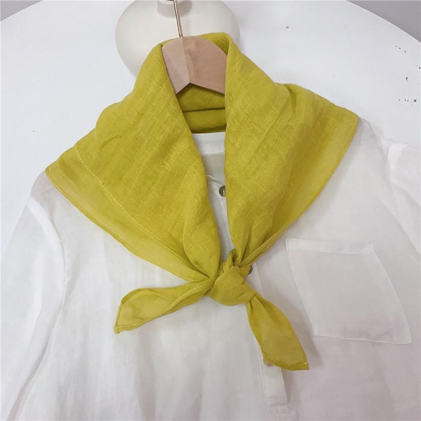 Clearance Welfare Retro Linen Square Scarf Literary And Versatile Women'S Summer Neck Protection Cotton And Linen Small Silk Scarf Scarf Printed Model