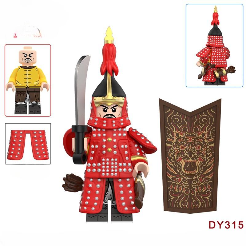 Китайская древняя кукла-солдат с восемью флагами, строительный блок, игрушка