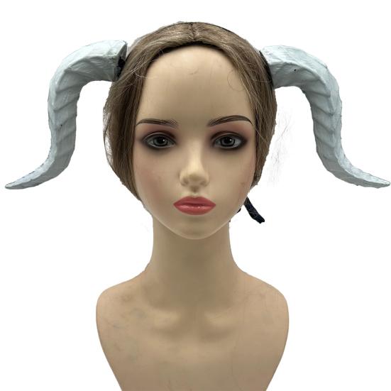 Gothic Devil Horn Headband Imitation Fake Bull Horns Hair Hoop Halloween Dress Up Hair Accessories for Halloween Cosplay Carnival