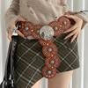 Metal Hollow Out Belts Y2K Cowboy Waistband Casual Metal Buckle Belts  Women