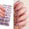16 полосок наклеек для ногтей, набор наклеек для УФ-лампы, дизайнерские 3D-обертки для ногтей, модные наклейки для гелевого дизайна ногтей
