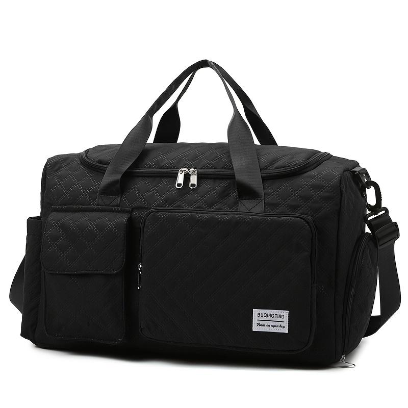 Large Capacity Durable Nylon Travel Duffle Bag,Spacious Portable Gym Sports Tote, Stylish Argyle Pattern Weekender Overnight Bag