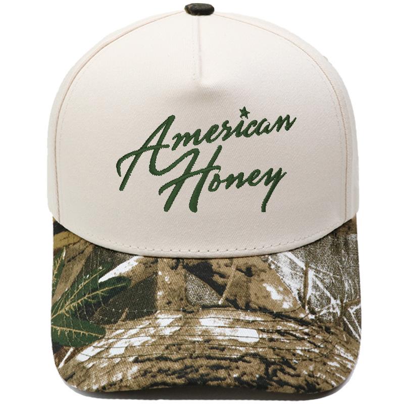 American Honey Fun Embroidery Truck Driver Hat Color Matching Men's and Women's Casual Shade Dad Hat