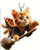 New Cute Cat Acrylic Material Flat 2D Car Pendant, Backpack Accessories, Home Decoration