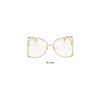 Gucci Side Mirror Leg Irregular Shape Sunglasses Women sunglasses Gold GG0252S-001