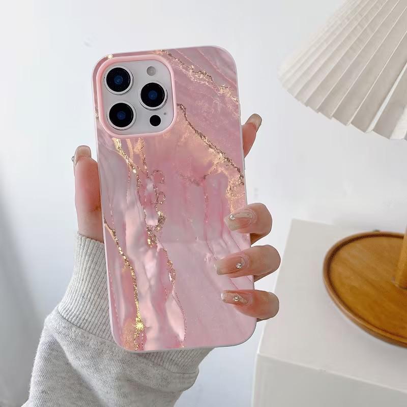 Розовый Золотой Жидкий Принт Чехол для Телефона Для iPhone 17 Pro Чехол iPhone 11 12 13 14 15 16 Pro Max 17 Air X XS 7 8 Plus 16E Мягкий Чехол