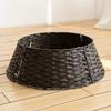 Rustic Christmas Tree Collar  Woven Wicker Tree Base Stand Cover For Artificial Holiday Decoration Ring Skirt Basket For Tree, Natural & Stable