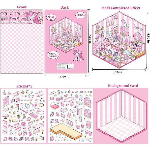 Good productDIY 3D Sticker Scene 6 Sets of Stickers for Girls Make Your OwnRoom Scene Stickers for Kids Cute Kawaii Sticker Therapy for Relief Stress