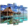 Five Piece Picture Canvas Print Tropical Beach