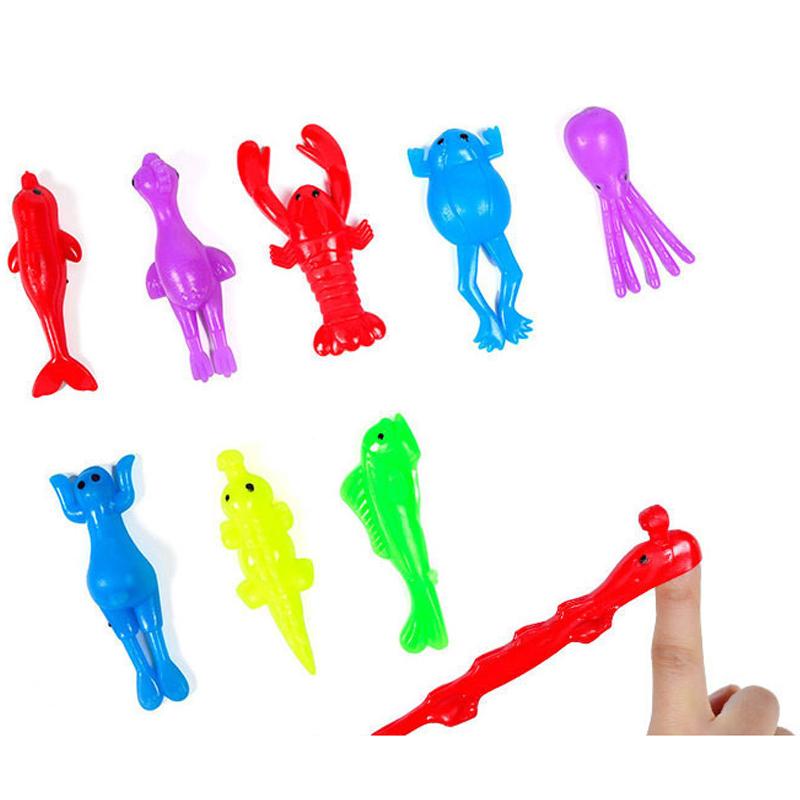 5-20Pcs Fun Soft Plastic Finger Catapult Animal Game Kids Birthday Party Gift Piñata Filler Back To School Gift Prize Pack Toys