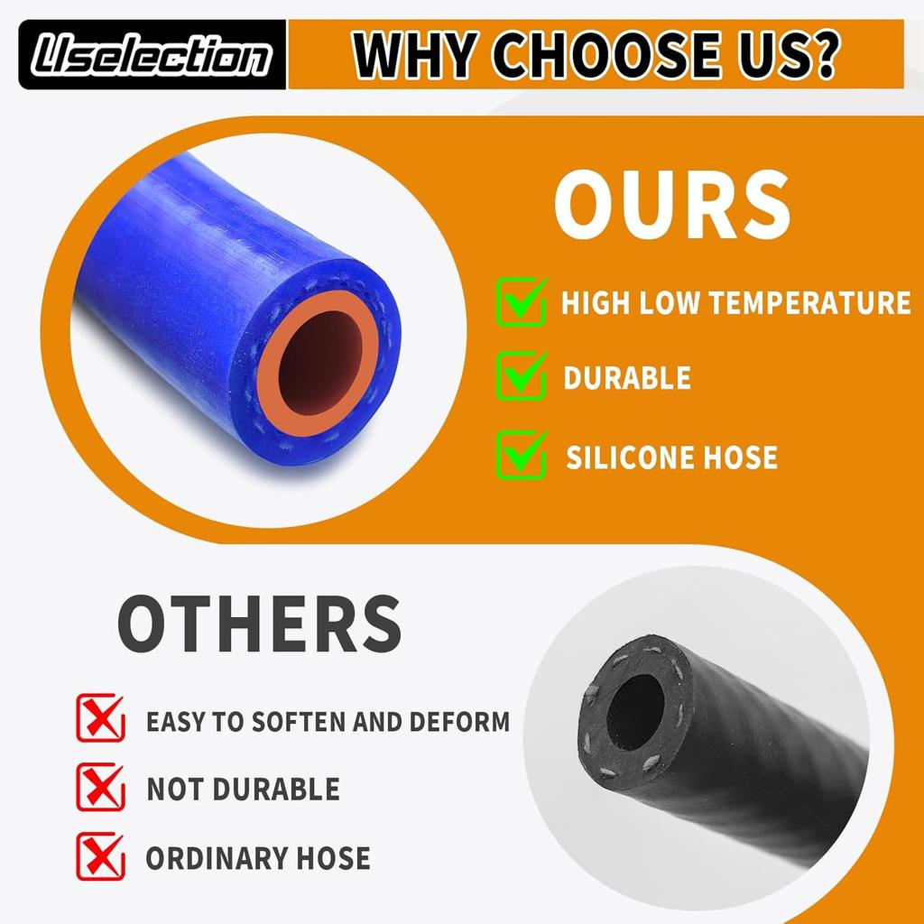 3/8"X5FT(ID:10MM) Silicone Heater Hose Blue and Red Coolant Radiator Vacuum Line, Reinforced High Temperature Reinforced 4MM Thick(0.16 In) (3/8"
