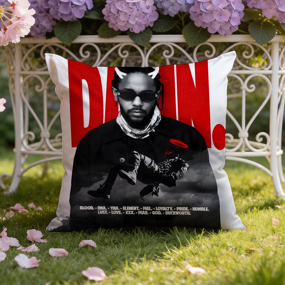 Чехол на подушку с изображением рэпера K-Kendrick Lamar, двойного назначения для дома и автомобиля: Двусторонняя конструкция для максимального комфорта
