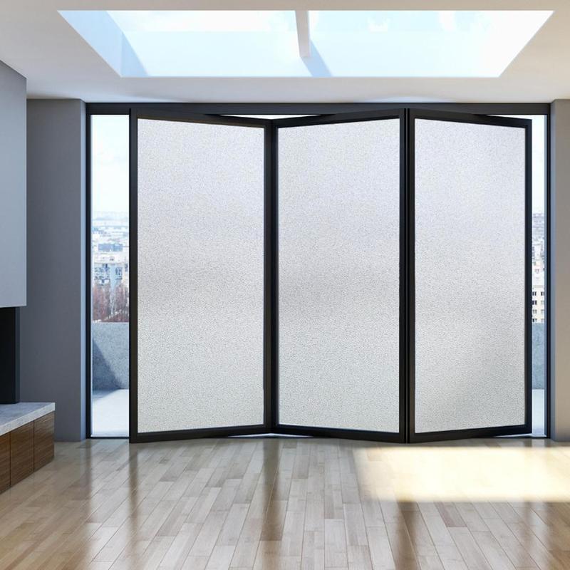 1/2M Matte Window Film Privacy UV Protection Stained Vinyl for Glass Static Cling Frosted Decorative Window Sticker for Home