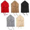 Thick Winter Knitted Hooded Caps Women One-Piece Beanie Hats Outdoor Balaclava Neck Warmer Scarf Windproof Ear Protection Bonnet