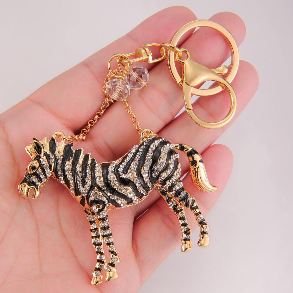 Брелок Зебра Стразы Брелок Лошадь Шарм для Сумки Блестящие Брелки для Женщин Декор для Ключей Подарок для Женщин