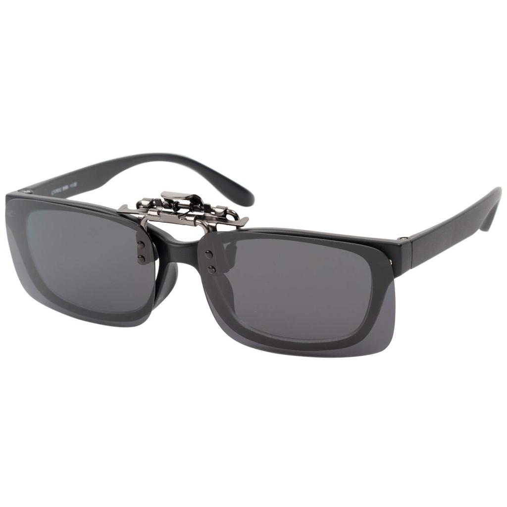 Captain Stag Polarized Black (CAPTAIN STAG) Men's Clip-on Sunglasses, Gray, CSC-001-1,
