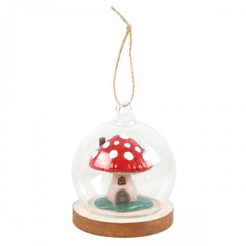 Something Different Glass Mushroom House Hanging Decoration