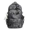 Schoolbag Lime Mint Green Gypsy Textured Backpack Letter Embroidery Wide Shoulder Strap Light School Bag for Middle and High School Students