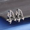 Двойная циркониевая звезда с пряжкой для ушей, модные серьги Commuter, асимметричные серьги с четырехугольной звездой и бахромой