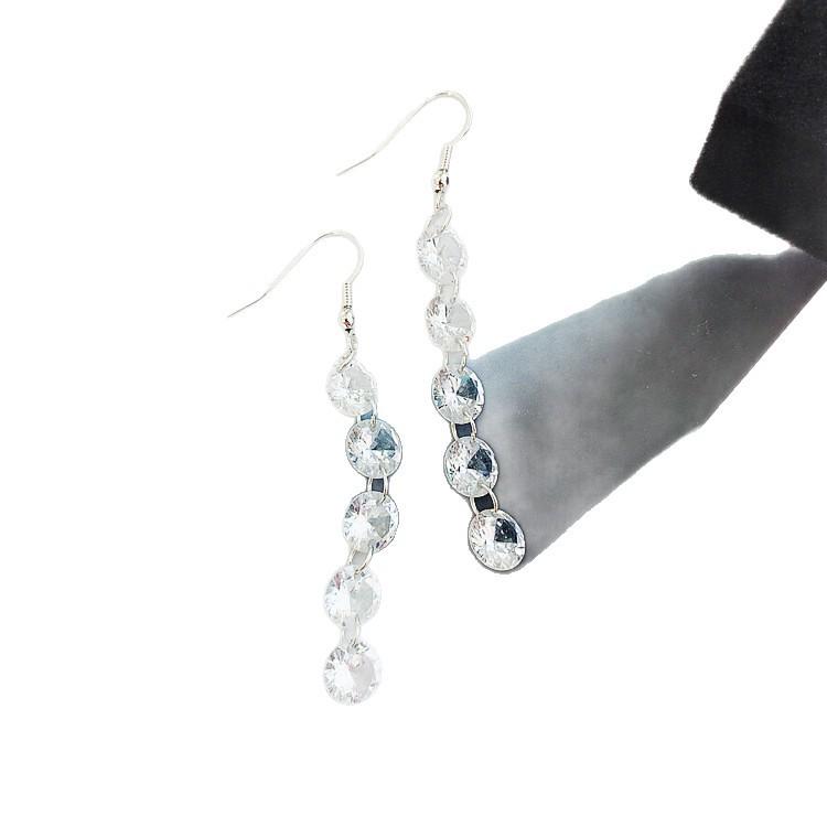 Серьги-капли из сплава с кристаллами и драгоценными камнями: Простые, универсальные модные украшения для женщин.