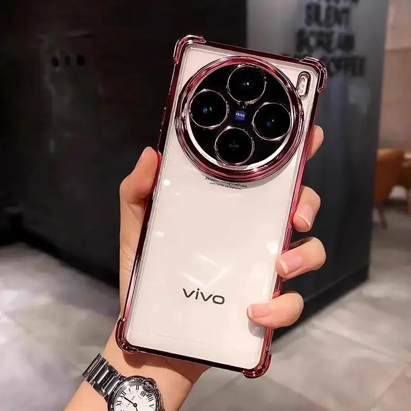 Противоударный чехол с усиленными углами для VIVO X200 Ultra X200 Pro mini X100S Pro, защитный чехол с гальваническим покрытием для защиты объектива