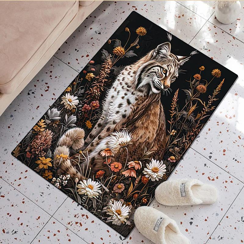 1Pc Animal Flowers Rug - home decoration Carpet For Living Room Bedroom Flooring Computer Chair Area Rug