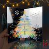 Festive 3D Holiday Card Christmas Tree Decor with New Year Wishes Gift for Loved Ones 3 Color Choices