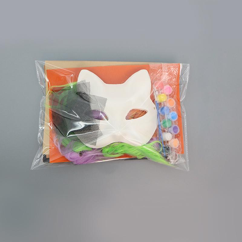 17 шт. Нарисованные от руки DIY Рождественские подарки Животное Кошка Лиса Маска DIY Граффити Маска на пол-лица Вечеринка Доступно несколько вариантов