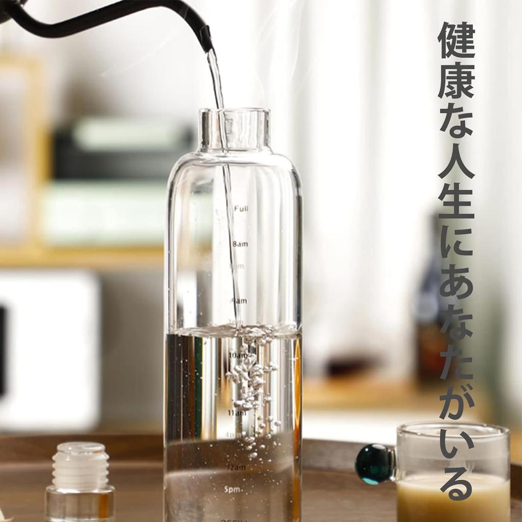 Стеклянная бутылка для питьевой воды 500 мл с отметкой времени Для взрослых и для горных детей, легкая и портативная, не содержит бисфенол-А,