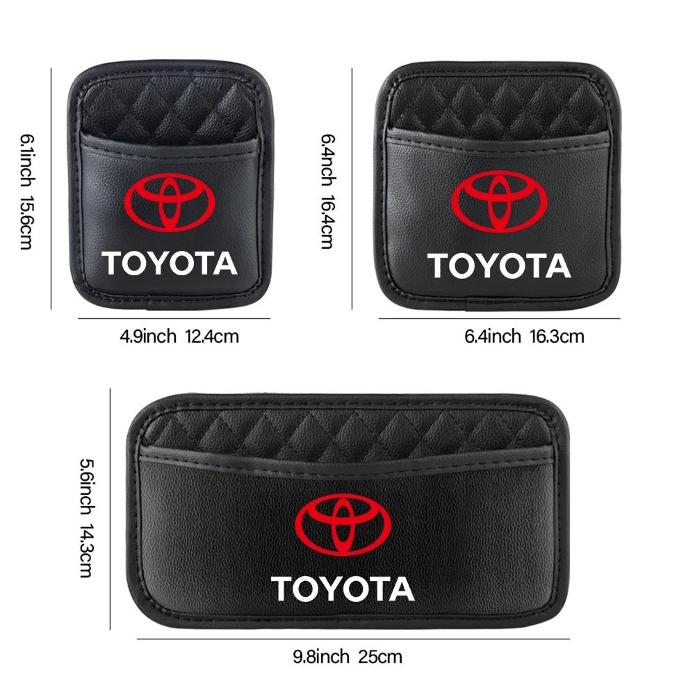 Leather Car Storage Pocket Seat Back/Door/Center Console Organizer for Toyotas TRD Autocollant Pegatina RAV4 Avensis Yaris Reiz