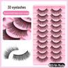 10 пар 3D многослойных завитых накладных ресниц для европейского и американского макияжа