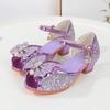2024 Kids Sandal Girls Summer Sequins Princess Dress Sandals Fashion Sweet Bowtie Glitter Children High Heels for Wedding Party