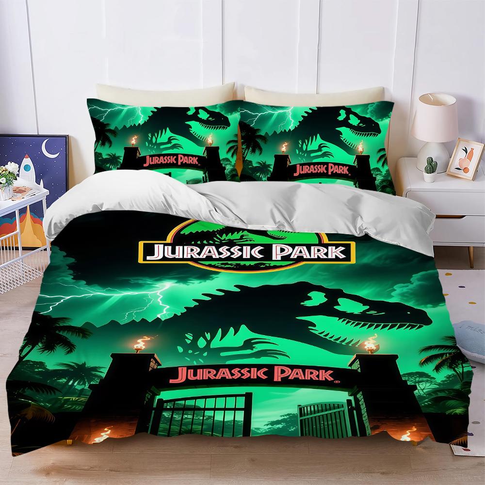Набор Пододеяльник с Динозаврами W-World-J-Jurassic Мягкий Стиранный Постельное Белье 3 Предмета Летний Удобный Студенческое Общежитие Дом Детская Постель Лучший